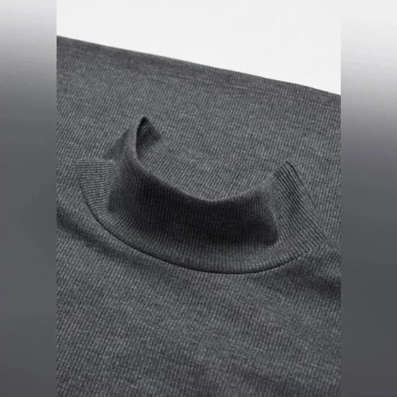 Mango Gray Turtleneck Shirt NWT - Picture 4 of 7